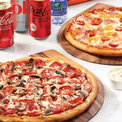 2 Medium Pizza 2 Toppings on Each