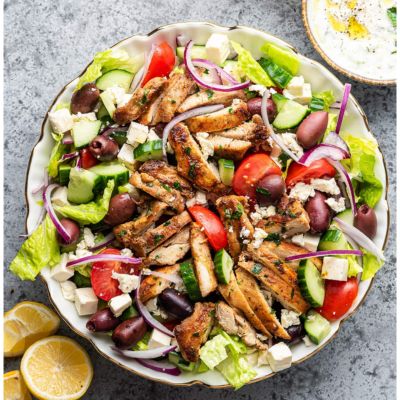 Mediterranean Greek Salad with Chicken.(Large)