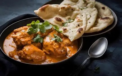 Naan Bread with Chicken Curry
