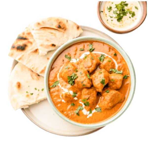 1 Naan Bread/Paratha with  Butter Chicken